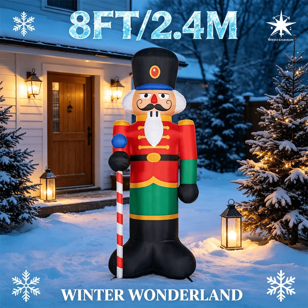 Christmas Lights Outdoor - Winter Garden 8FT/2.4M Walnut Soldier Inflatable