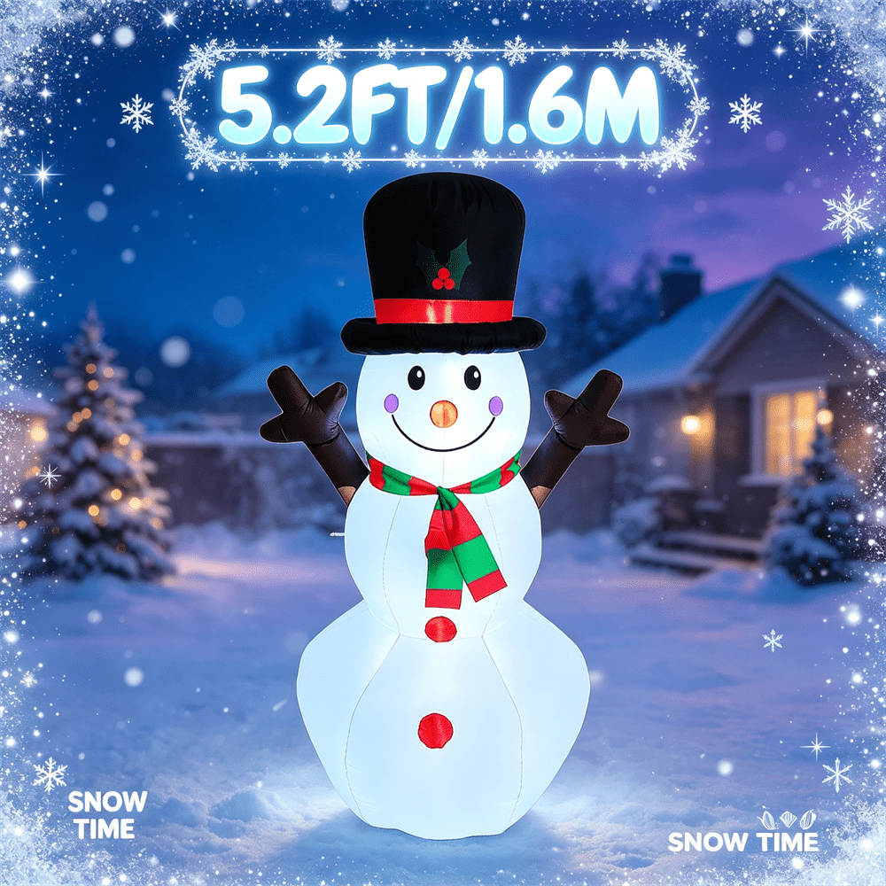 Christmas Lights Outdoor - 5.2FT Lighted Christmas Inflatable Model Snowman