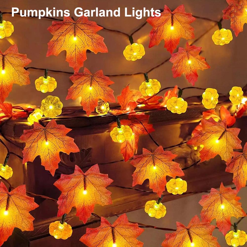 Led Fairy String Lights - 10 Leds Halloween Pumpkin String Lights
