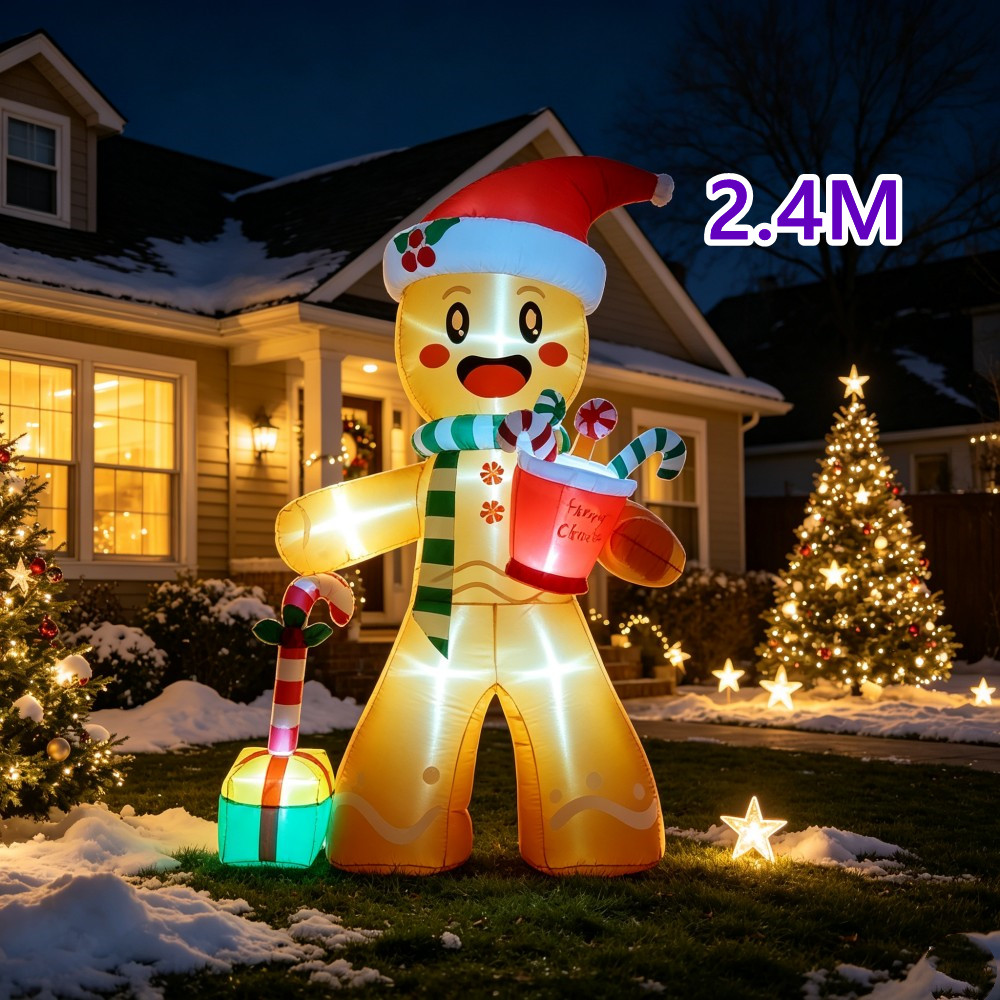 Christmas 2.4M Inflatable Ging - đánh giá và giá Christmas Lights Outdoor