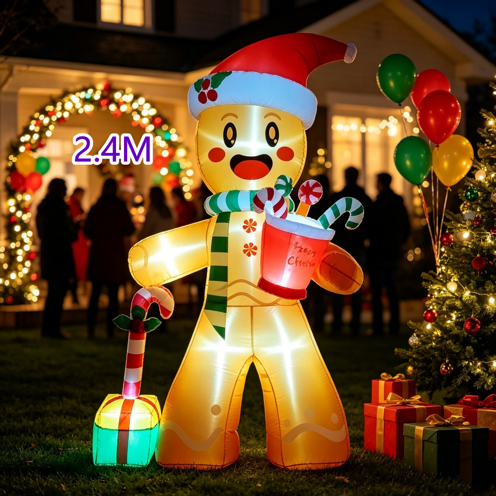 Christmas 2.4M Inflatable Ging - đánh giá và giá Christmas Lights Outdoor