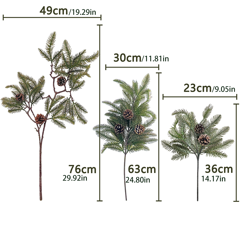 3Pcs Artificial Pine Cone Need - đánh giá và giá Christmas Wreath Fake