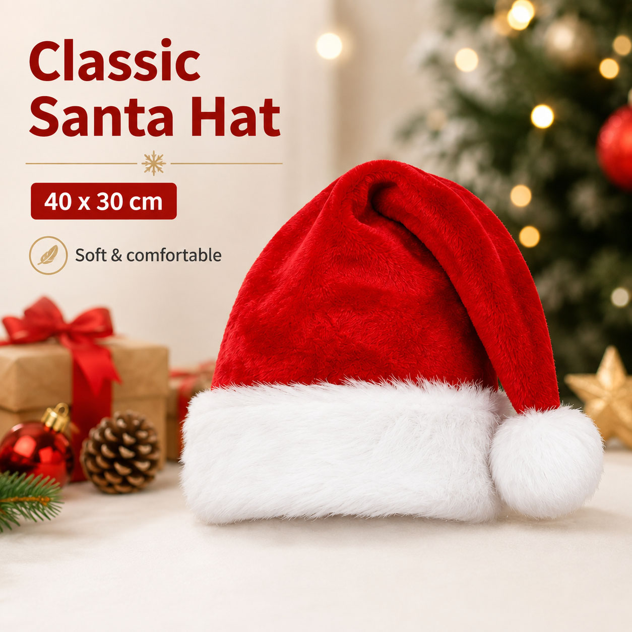 Fluffy Red Santa Hats Set with - đánh giá và giá Santa Hat Plush